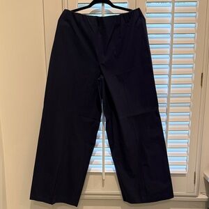 ANN MASHBURN Fallon Pull On Midnight Blue Poplin Trousers